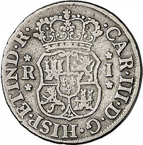 1 Real Obverse Image minted in SPAIN in 1768JR (1759-88  -  CARLOS III)  - The Coin Database