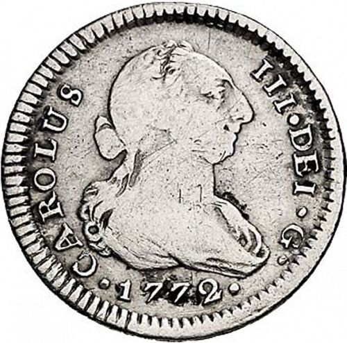 1 Real Obverse Image minted in SPAIN in 1772CF (1759-88  -  CARLOS III)  - The Coin Database