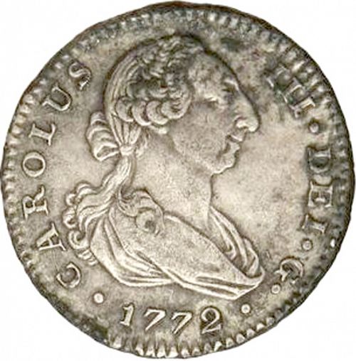 1 Real Obverse Image minted in SPAIN in 1772PJ (1759-88  -  CARLOS III)  - The Coin Database