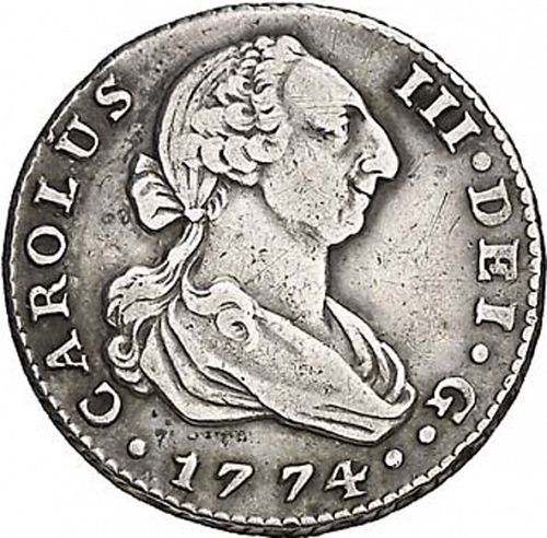 1 Real Obverse Image minted in SPAIN in 1774PJ (1759-88  -  CARLOS III)  - The Coin Database