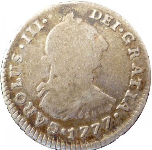 1 Real Obverse Image minted in SPAIN in 1777MJ (1759-88  -  CARLOS III)  - The Coin Database