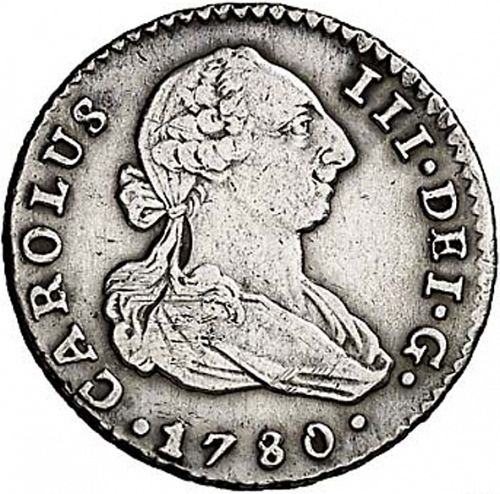 1 Real Obverse Image minted in SPAIN in 1780CF (1759-88  -  CARLOS III)  - The Coin Database