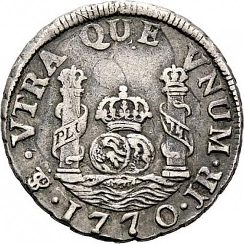 1 Real Reverse Image minted in SPAIN in 1770JR (1759-88  -  CARLOS III)  - The Coin Database