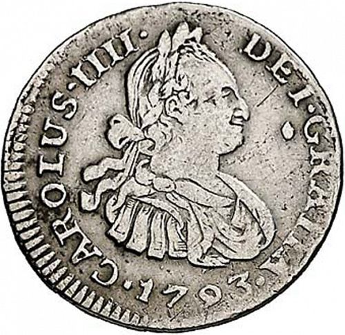 1 Real Obverse Image minted in SPAIN in 1793IJ (1788-08  -  CARLOS IV)  - The Coin Database