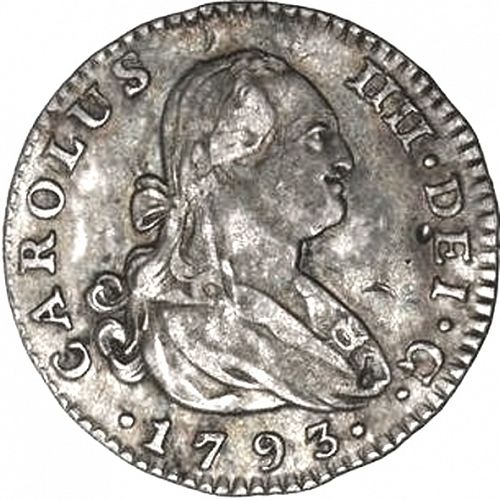 1 Real Obverse Image minted in SPAIN in 1793MF (1788-08  -  CARLOS IV)  - The Coin Database