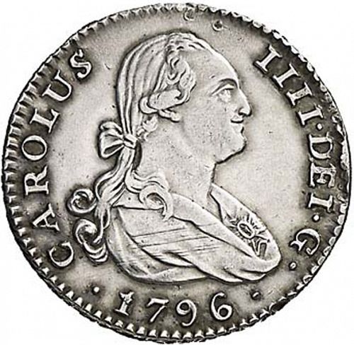 1 Real Obverse Image minted in SPAIN in 1796MF (1788-08  -  CARLOS IV)  - The Coin Database