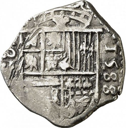 1 Real Obverse Image minted in SPAIN in 1588D (1556-98  -  FELIPE II)  - The Coin Database