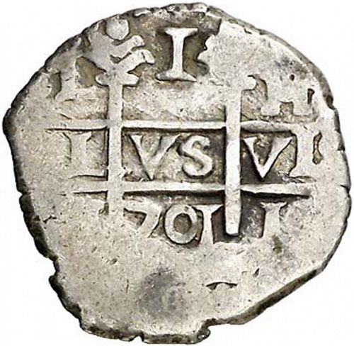 1 Real Obverse Image minted in SPAIN in 1701H (1700-46  -  FELIPE V)  - The Coin Database
