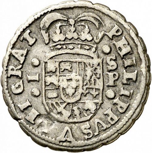 1 Real Obverse Image minted in SPAIN in 1704P (1700-46  -  FELIPE V)  - The Coin Database