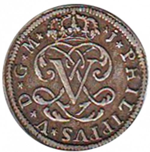 1 Real Obverse Image minted in SPAIN in 1711J (1700-46  -  FELIPE V)  - The Coin Database