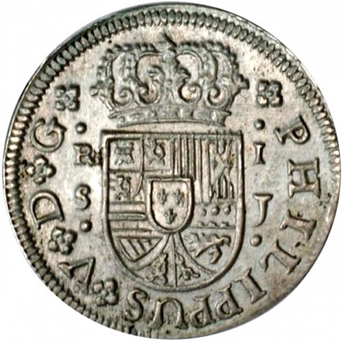 1 Real Obverse Image minted in SPAIN in 1726J (1700-46  -  FELIPE V)  - The Coin Database