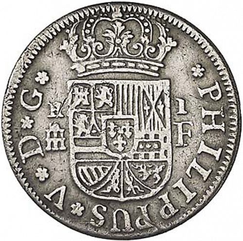 1 Real Obverse Image minted in SPAIN in 1727F (1700-46  -  FELIPE V)  - The Coin Database