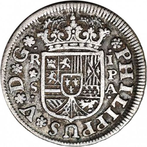 1 Real Obverse Image minted in SPAIN in 1733PA (1700-46  -  FELIPE V)  - The Coin Database