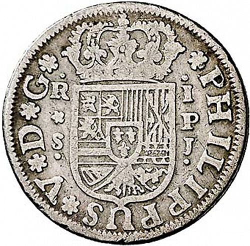 1 Real Obverse Image minted in SPAIN in 1743PJ (1700-46  -  FELIPE V)  - The Coin Database