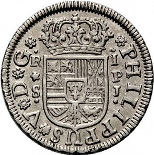 1 Real Obverse Image minted in SPAIN in 1744PJ (1700-46  -  FELIPE V)  - The Coin Database