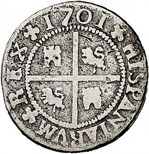 1 Real Reverse Image minted in SPAIN in 1701M (1700-46  -  FELIPE V)  - The Coin Database