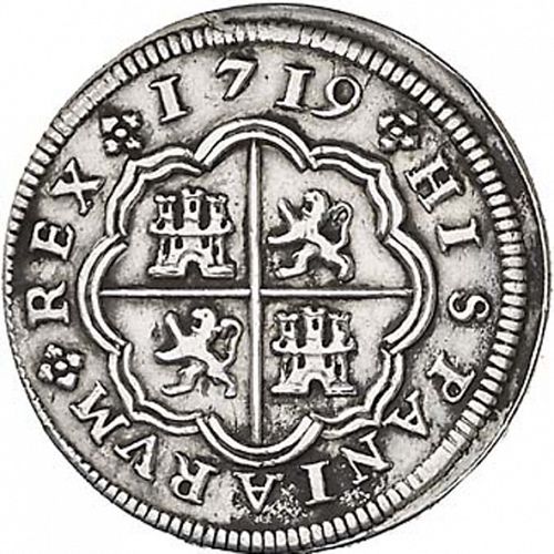 1 Real Reverse Image minted in SPAIN in 1719JJ (1700-46  -  FELIPE V)  - The Coin Database