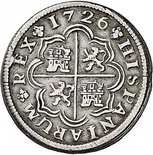 1 Real Reverse Image minted in SPAIN in 1726A (1700-46  -  FELIPE V)  - The Coin Database