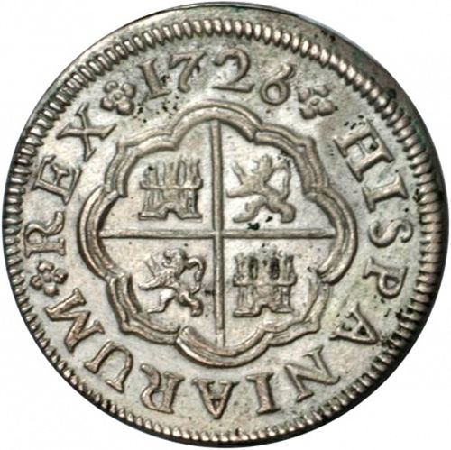 1 Real Reverse Image minted in SPAIN in 1726J (1700-46  -  FELIPE V)  - The Coin Database