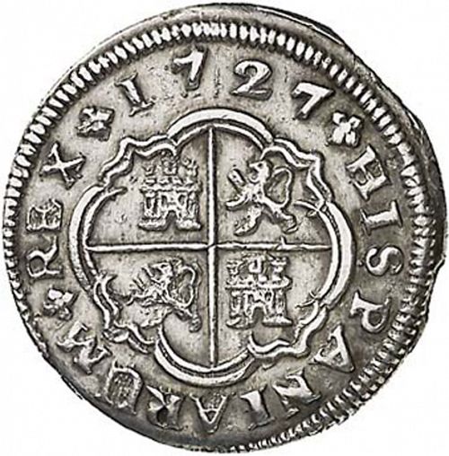 1 Real Reverse Image minted in SPAIN in 1727A (1700-46  -  FELIPE V)  - The Coin Database