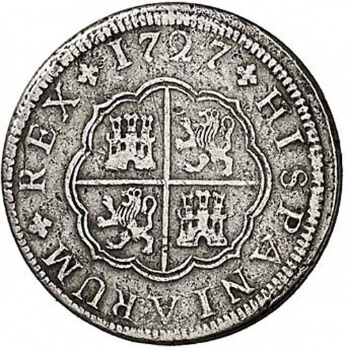 1 Real Reverse Image minted in SPAIN in 1727JJ (1700-46  -  FELIPE V)  - The Coin Database