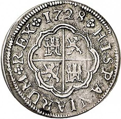 1 Real Reverse Image minted in SPAIN in 1728P (1700-46  -  FELIPE V)  - The Coin Database
