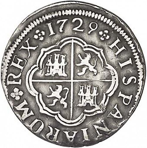 1 Real Reverse Image minted in SPAIN in 1729P (1700-46  -  FELIPE V)  - The Coin Database