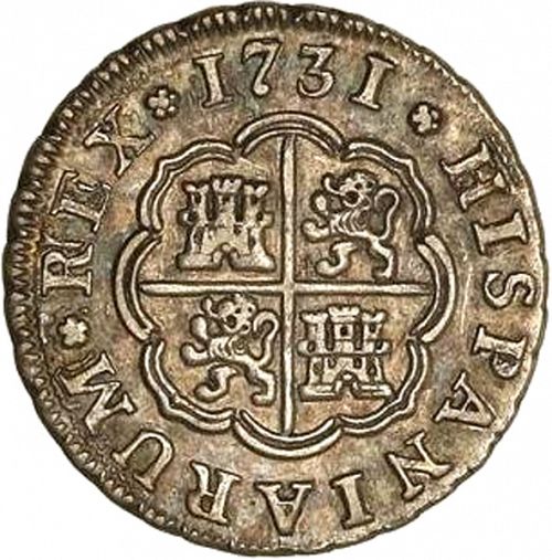 1 Real Reverse Image minted in SPAIN in 1731F (1700-46  -  FELIPE V)  - The Coin Database