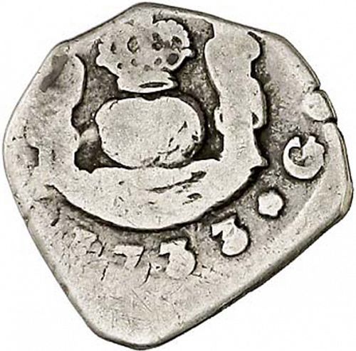 1 Real Reverse Image minted in SPAIN in 1733J (1700-46  -  FELIPE V)  - The Coin Database