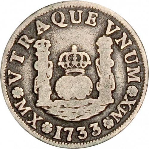 1 Real Reverse Image minted in SPAIN in 1733MF (1700-46  -  FELIPE V)  - The Coin Database