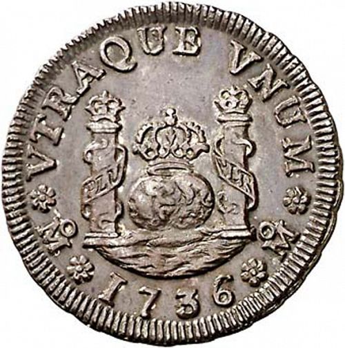 1 Real Reverse Image minted in SPAIN in 1736MF (1700-46  -  FELIPE V)  - The Coin Database