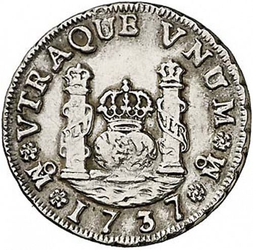 1 Real Reverse Image minted in SPAIN in 1737MF (1700-46  -  FELIPE V)  - The Coin Database