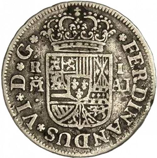 1 Real Obverse Image minted in SPAIN in 1747J (1746-59  -  FERNANDO VI)  - The Coin Database