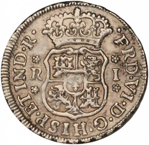1 Real Obverse Image minted in SPAIN in 1752M (1746-59  -  FERNANDO VI)  - The Coin Database