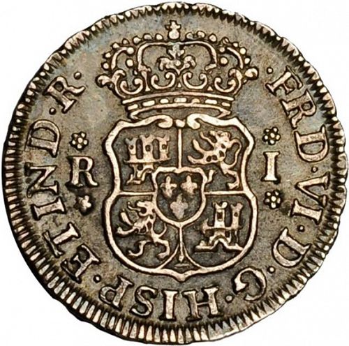1 Real Obverse Image minted in SPAIN in 1756JM (1746-59  -  FERNANDO VI)  - The Coin Database