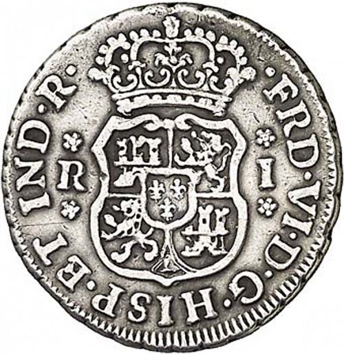 1 Real Obverse Image minted in SPAIN in 1757M (1746-59  -  FERNANDO VI)  - The Coin Database