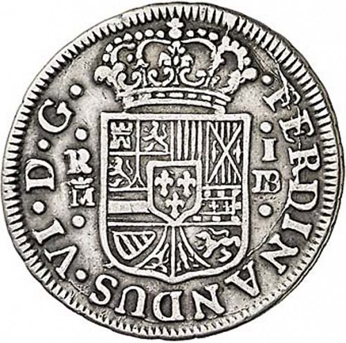 1 Real Obverse Image minted in SPAIN in 1758JB (1746-59  -  FERNANDO VI)  - The Coin Database