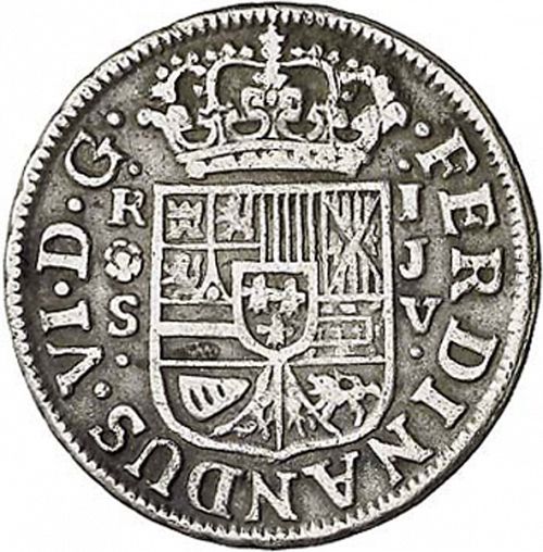 1 Real Obverse Image minted in SPAIN in 1758JV (1746-59  -  FERNANDO VI)  - The Coin Database