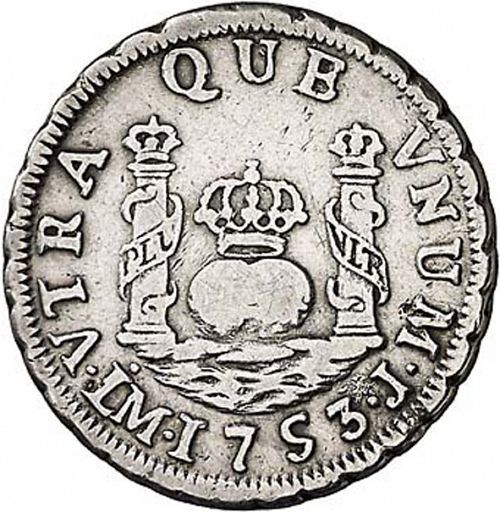 1 Real Reverse Image minted in SPAIN in 1753J (1746-59  -  FERNANDO VI)  - The Coin Database