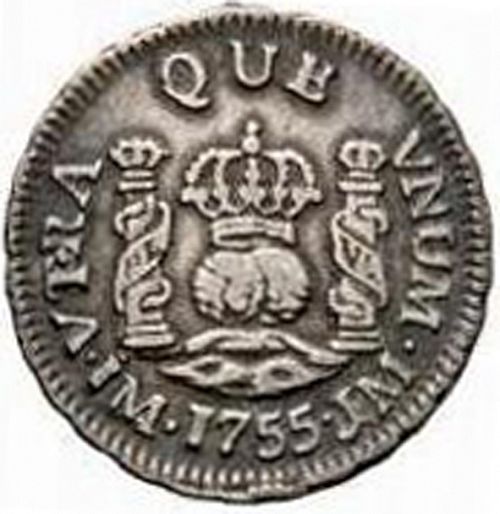 1 Real Reverse Image minted in SPAIN in 1755JM (1746-59  -  FERNANDO VI)  - The Coin Database