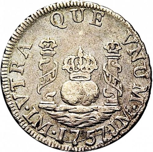 1 Real Reverse Image minted in SPAIN in 1757JM (1746-59  -  FERNANDO VI)  - The Coin Database