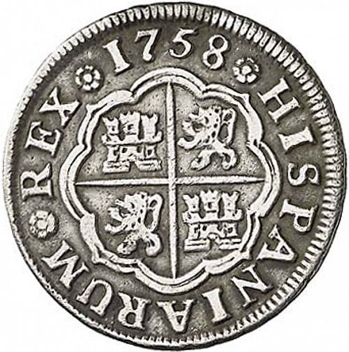 1 Real Reverse Image minted in SPAIN in 1758JV (1746-59  -  FERNANDO VI)  - The Coin Database