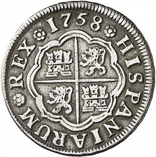1 Real Reverse Image minted in SPAIN in 1758JV (1746-59  -  FERNANDO VI)  - The Coin Database