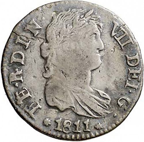 1 Real Obverse Image minted in SPAIN in 1811SF (1808-33  -  FERNANDO VII)  - The Coin Database