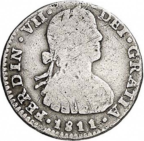 1 Real Obverse Image minted in SPAIN in 1811TH (1808-33  -  FERNANDO VII)  - The Coin Database