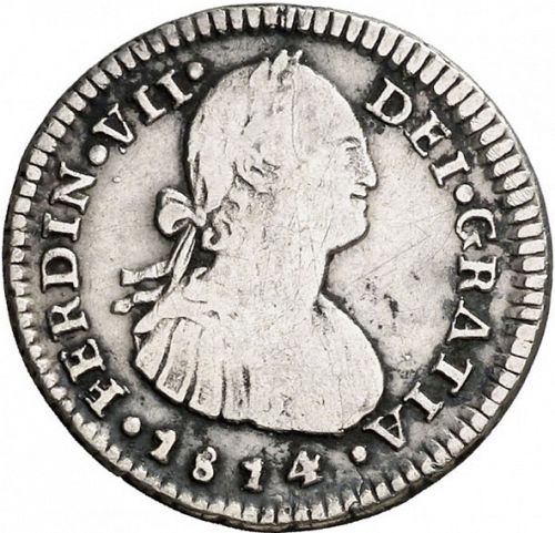 1 Real Obverse Image minted in SPAIN in 1814FJ (1808-33  -  FERNANDO VII)  - The Coin Database
