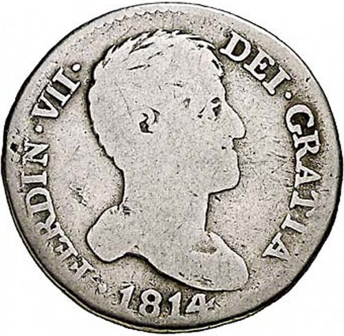 1 Real Obverse Image minted in SPAIN in 1814GJ (1808-33  -  FERNANDO VII)  - The Coin Database