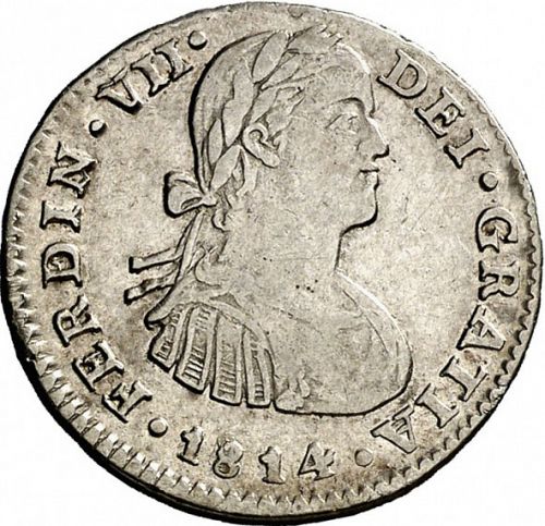 1 Real Obverse Image minted in SPAIN in 1814HJ (1808-33  -  FERNANDO VII)  - The Coin Database