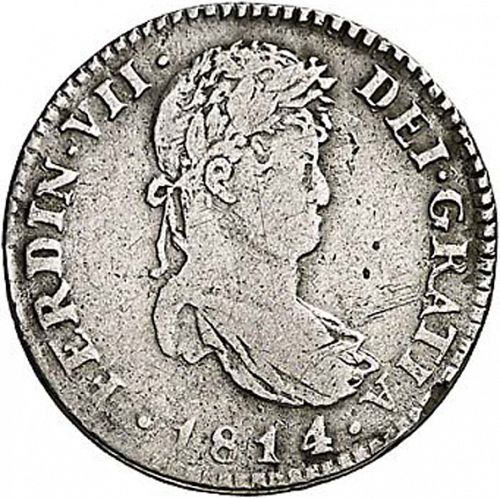 1 Real Obverse Image minted in SPAIN in 1814SF (1808-33  -  FERNANDO VII)  - The Coin Database
