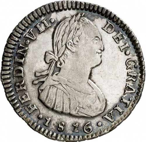 1 Real Obverse Image minted in SPAIN in 1816FJ (1808-33  -  FERNANDO VII)  - The Coin Database